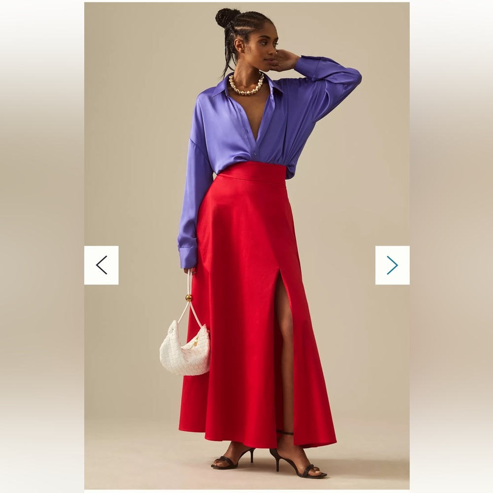 Vibrant Red Maxi Skirt